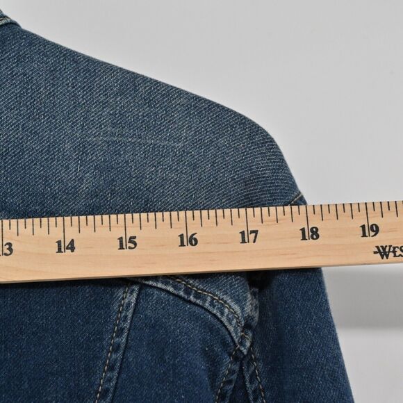 MARY MARSHMALLOW Jacket Womens Sz L Colorful Metallic Sequin Stripe Denim Preppy - Picture 14 of 15